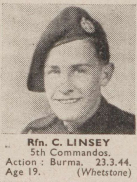 Rifleman Cyril Linsey, No.5 Commando kia 23/3/44 Maungdaw.