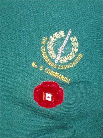 Commando Association pullover of Billy Moore (5 Cdo) with Canadian Poppy