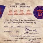 Commando Service Certificate