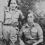No.5 Commandos Ted Tharme and Titch Dyson our tp mascot 22nd April 1945