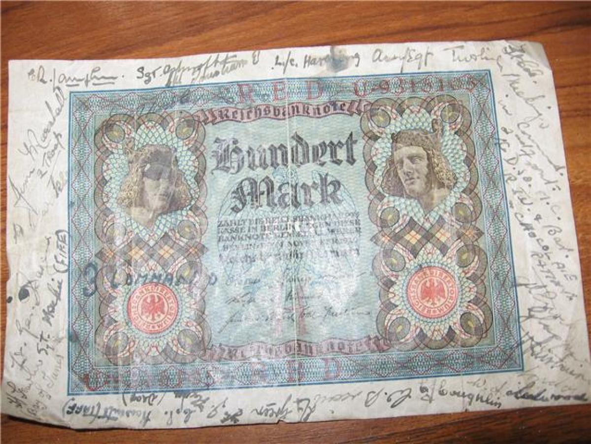 Banknote with No 3 Cdo. signatures thereon