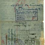 Letter sent to Pte Alan Bradford from his sister Molly. Returned as Deceased