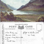 Annotated post card re death of Harry Tunstall