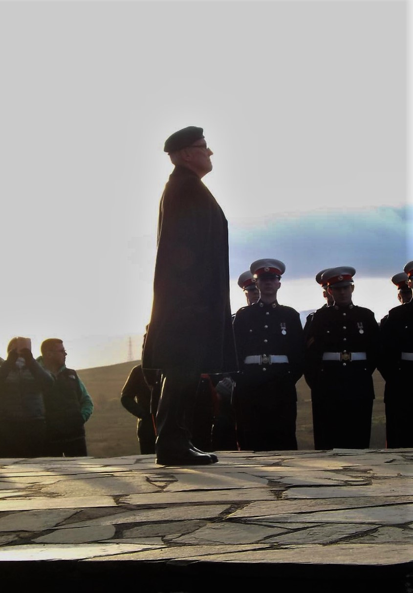 John Harding about to Lay the Wreath.