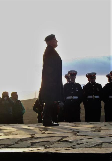 John Harding about to Lay the Wreath.