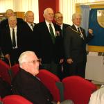 Unveiling plaque at Irvine library Sept 2003