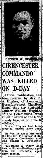 Obituary for Gunner Harold William Hughes, No.3 Commando