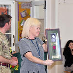 The framed photo and replica Lieut Knowland VC presented to Elmwood School by the London Branch 2018