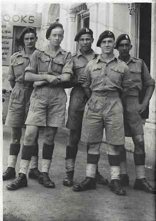Terry Duddy, front right, and fellow No.5 Commandos, Bombay