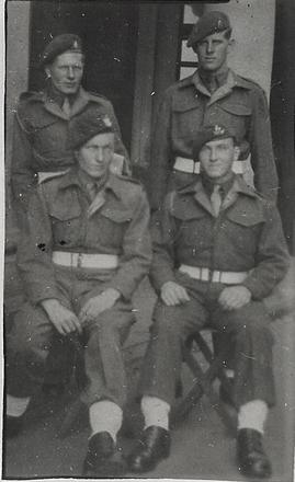 Terry Duddy front right and fellow commandos, Hong Kong