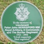 Alrewas plaque for Lt. John Berrisford MM.  No.6 Commando.