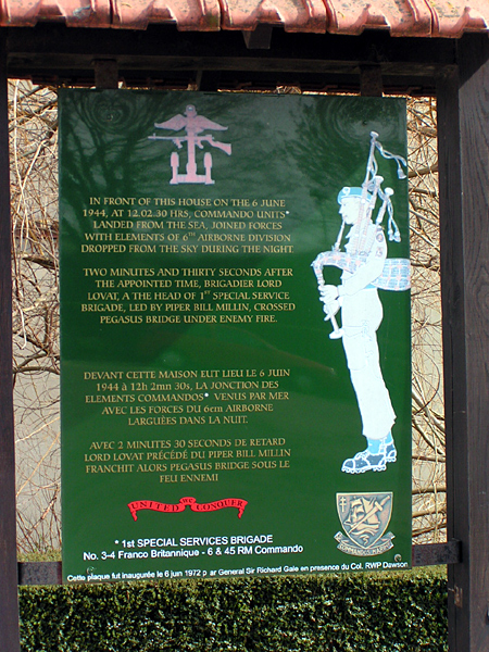 Pegasus Bridge plaque