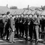 No 4 Commando inspection at Barrassie Street School Troon 5th Sept. 1942.
