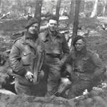 No.6 Cdos., 'Taffy, Scotty & Paddy' during a lull in fighting on the River Wesser, 1945