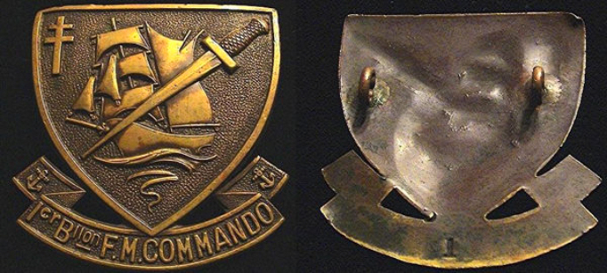 No. 10 (IA) Commando  1 & 8 (French) Troops - Cap Badge
