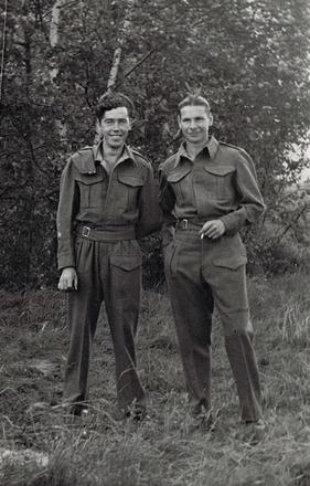 TSM Peter McKee, No.7 Commando (left) and ? at Stalag IV A (1)