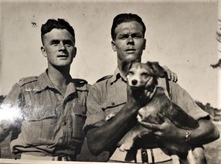 Ron Scott (with dog) and pal.