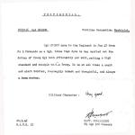 Testimonial for Sgt Musson No.5 Commando