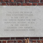 Uden War Cemetery plaque