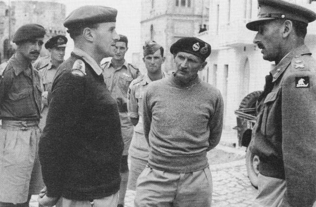 Field Marshall Montgomery with Lt. Col John Durnford Slater, OC No.3 Cdo. Oct 1943