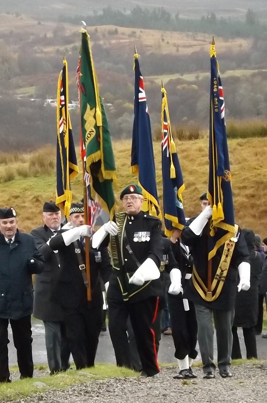 Marching up to the Commando Monument