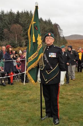 Fred Davies and The CVA Standard at The Commando Monument.