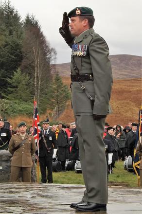 Major Sutherland, RM, lays the Wreath on behalf of the Royal Marines
