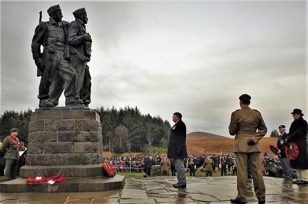Sean Farrelly lays a wreath