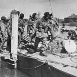 Y Troop of No.48 RM Commando boarding an ALC during Operation Bograt, Holland, April 1945.