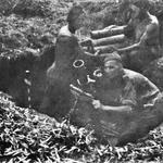 Sgt Philip Johns, Cpl Harry Corfield & Pte Arthur Baseley on Mortars