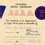 Reg Coy, Commando Service Certificate