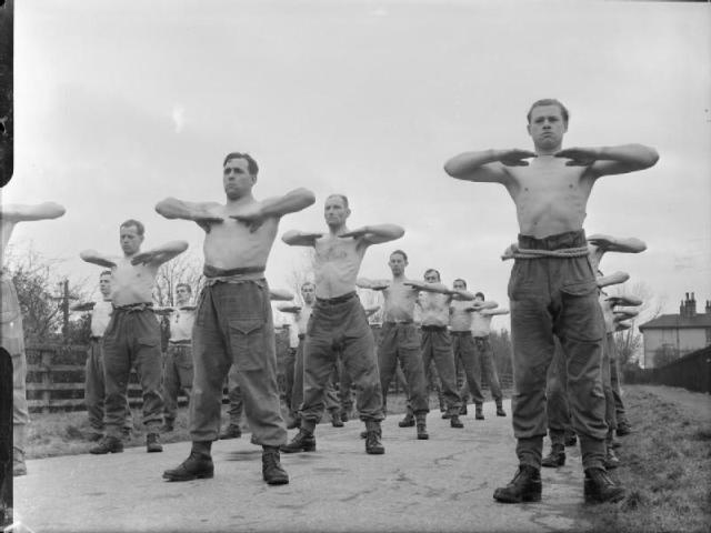 Physical training for No 4 Belgian Troop 10 (IA) Commando