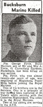 Marine George Fyvie, 46RM Commando kia 25 August 1944 Beuzeville. 