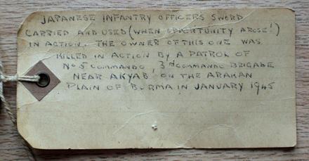 Provenance of the Japanese Officer's sword.