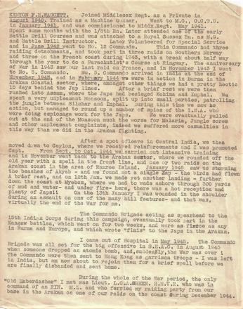 Précis of Ken Waggett's Service