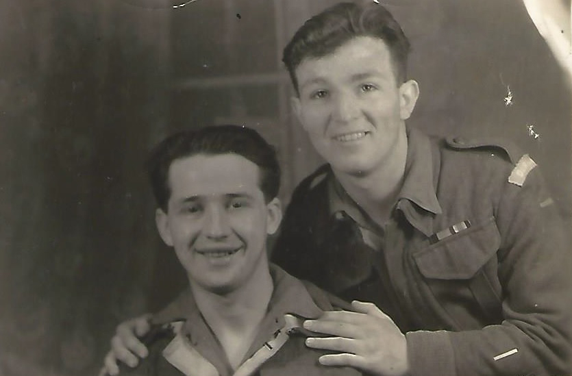 Pte Derrick Dryden (on the right) and pal