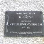 Plaque for Lt. Col.Charles Edward Vaughan OBE