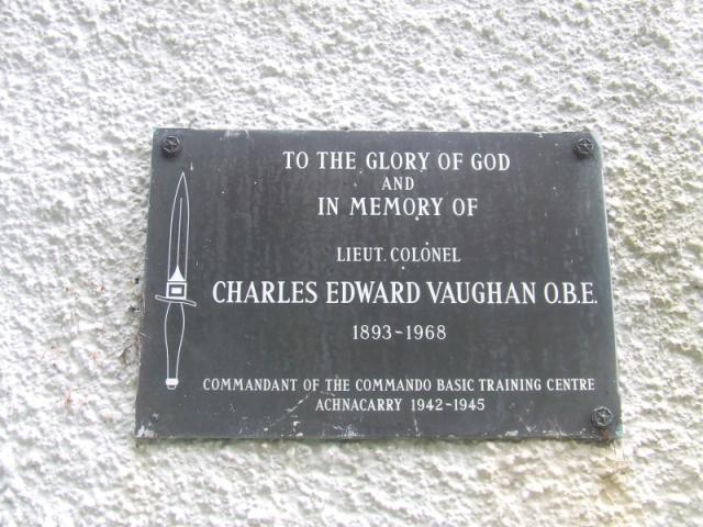 Plaque for Lt. Col.Charles Edward Vaughan OBE