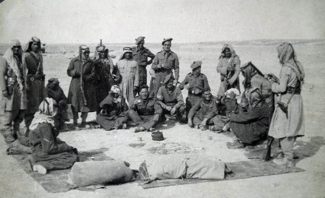'Joe' Goldsmith and other Commandos with men of the Arab Legion