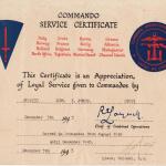 Idris Jones Commando Certificate