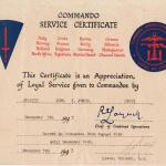 Idris Jones Commando Service Certificate