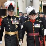 The Governor & a Captain of Invalides pace the Parade