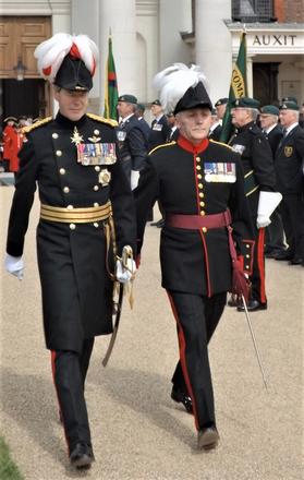 The Governor & a Captain of Invalides pace the Parade