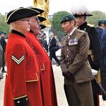 Lt Col Tom Salberg, MBE inspecting the In-Pensioners.