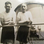 George Ryder No. 2 Cdo. (left) and another on board ship