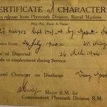 Certificate of Character for Cpl. Grant-Hanlon RM