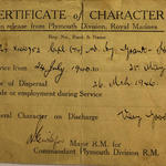 Certificate of Character for Cpl. Grant-Hanlon RM