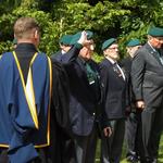 Mac McNickle lays the wreath and pays his respects.