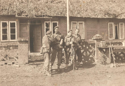 Pte. Robert Ollerenshaw (2nd left) and others from No.6 Cdo