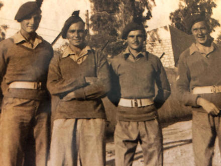 Pte. J.B. Jones (3rd from left) and 3 others from No. 9 Commando